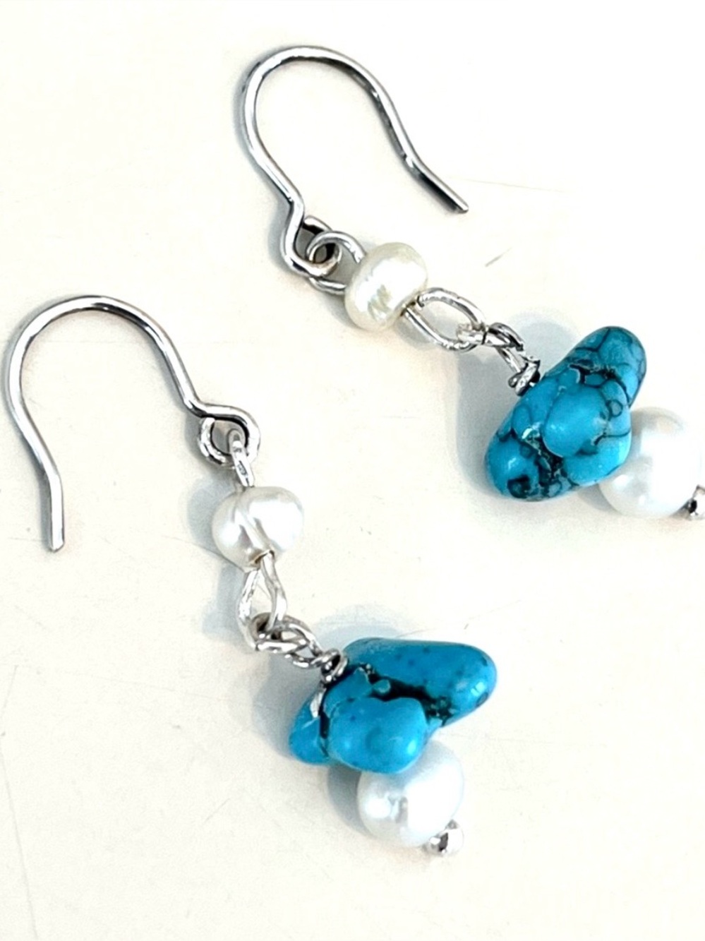 Genuine Nugget Turquoise 925 Earrings
